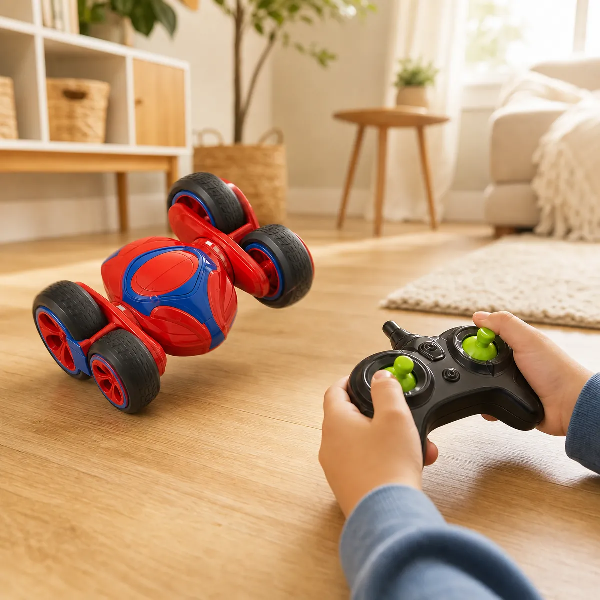 2.4G Rechargeable RC Stunt Car — being played with