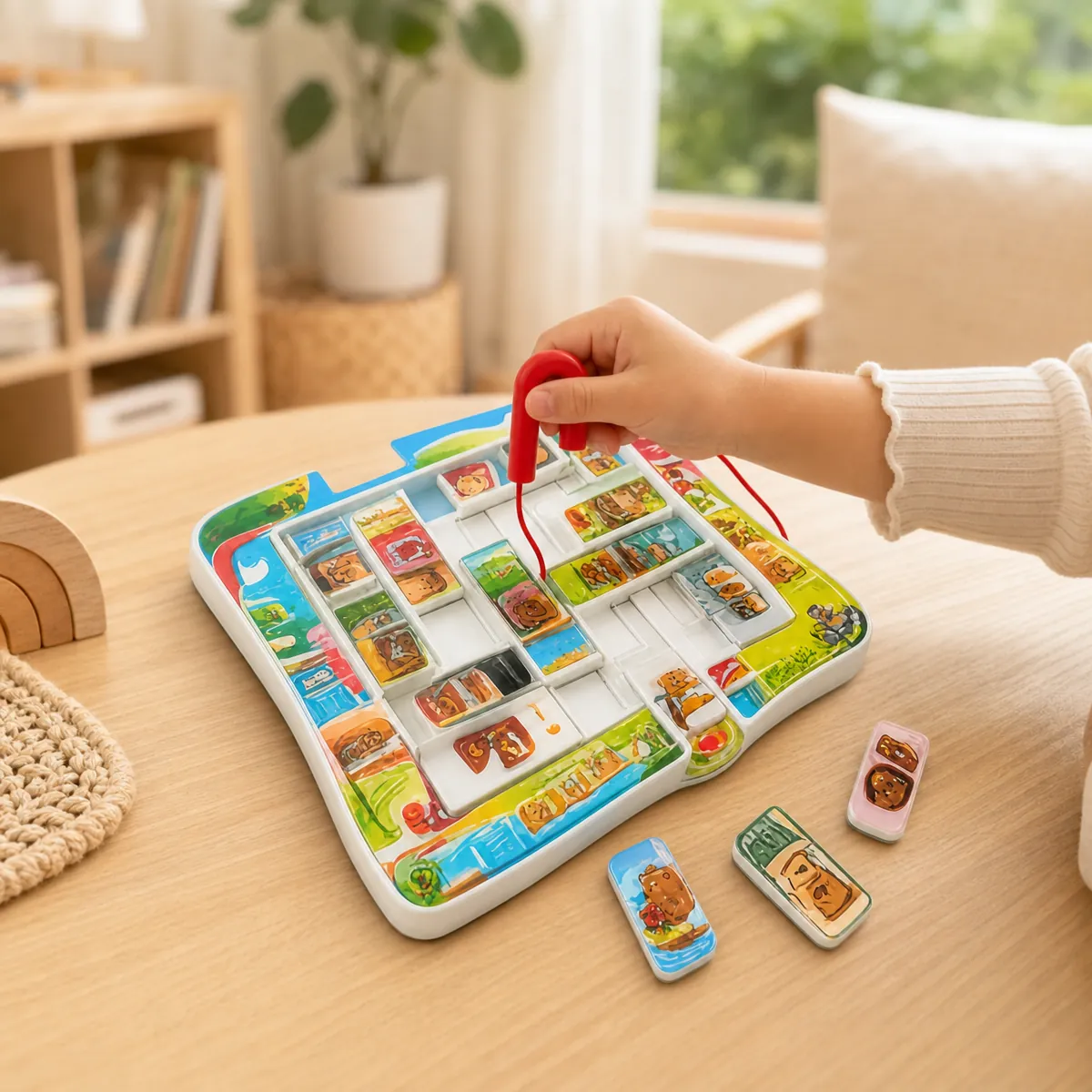 Kapibal Magnetic Card Game — being played with