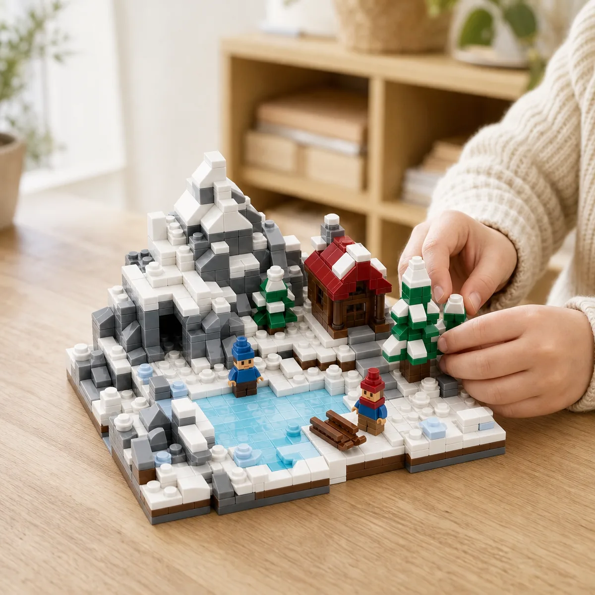 Educational Building Blocks — Set 2: Snowy Mountain — being played with