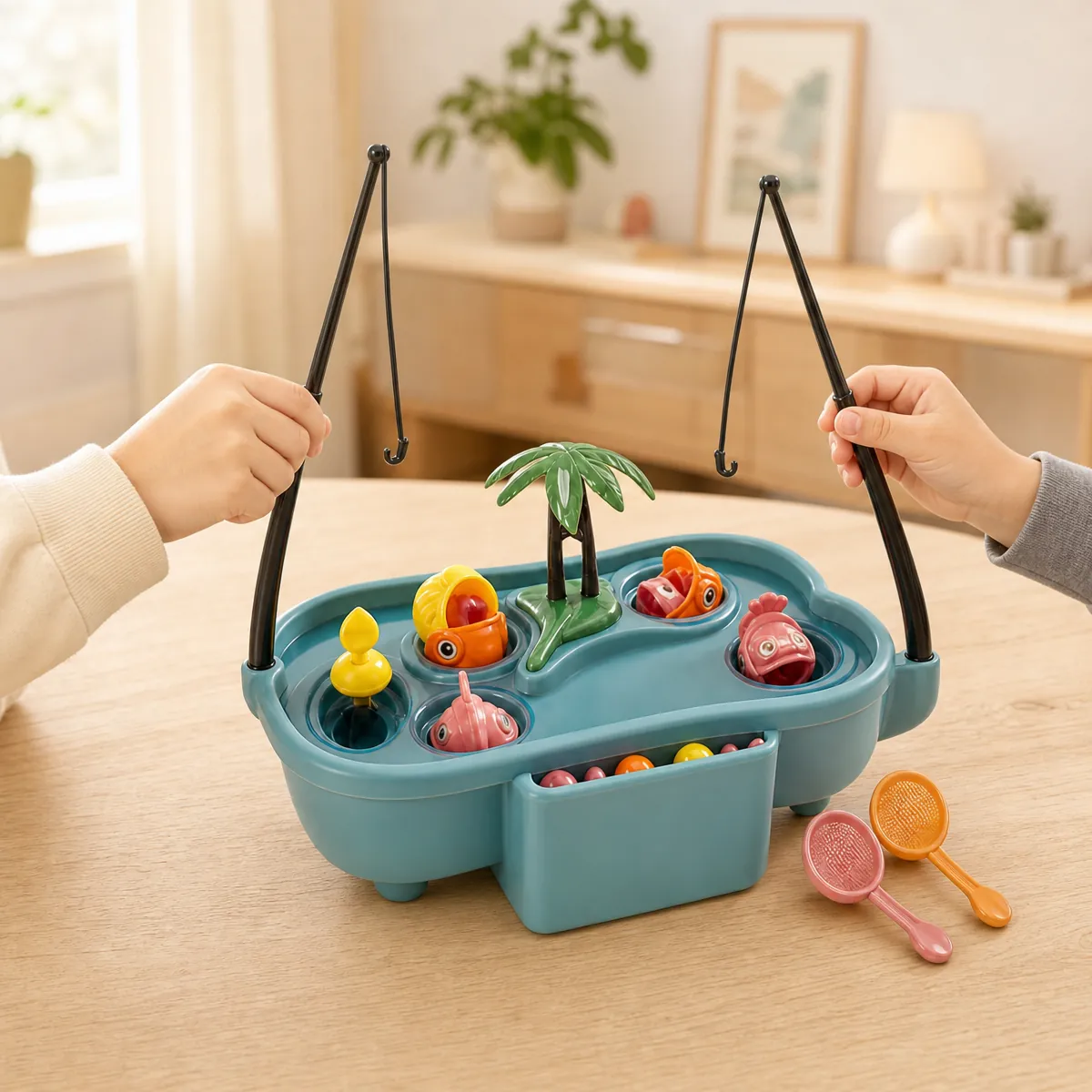 Spinning Fishing Game Set — being played with