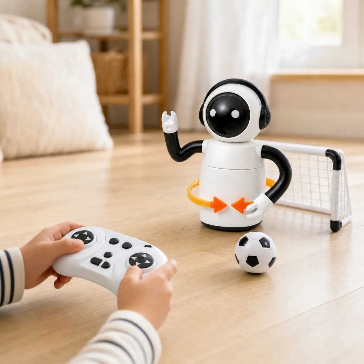 Coding & Voice-Control Robot Football — being played with