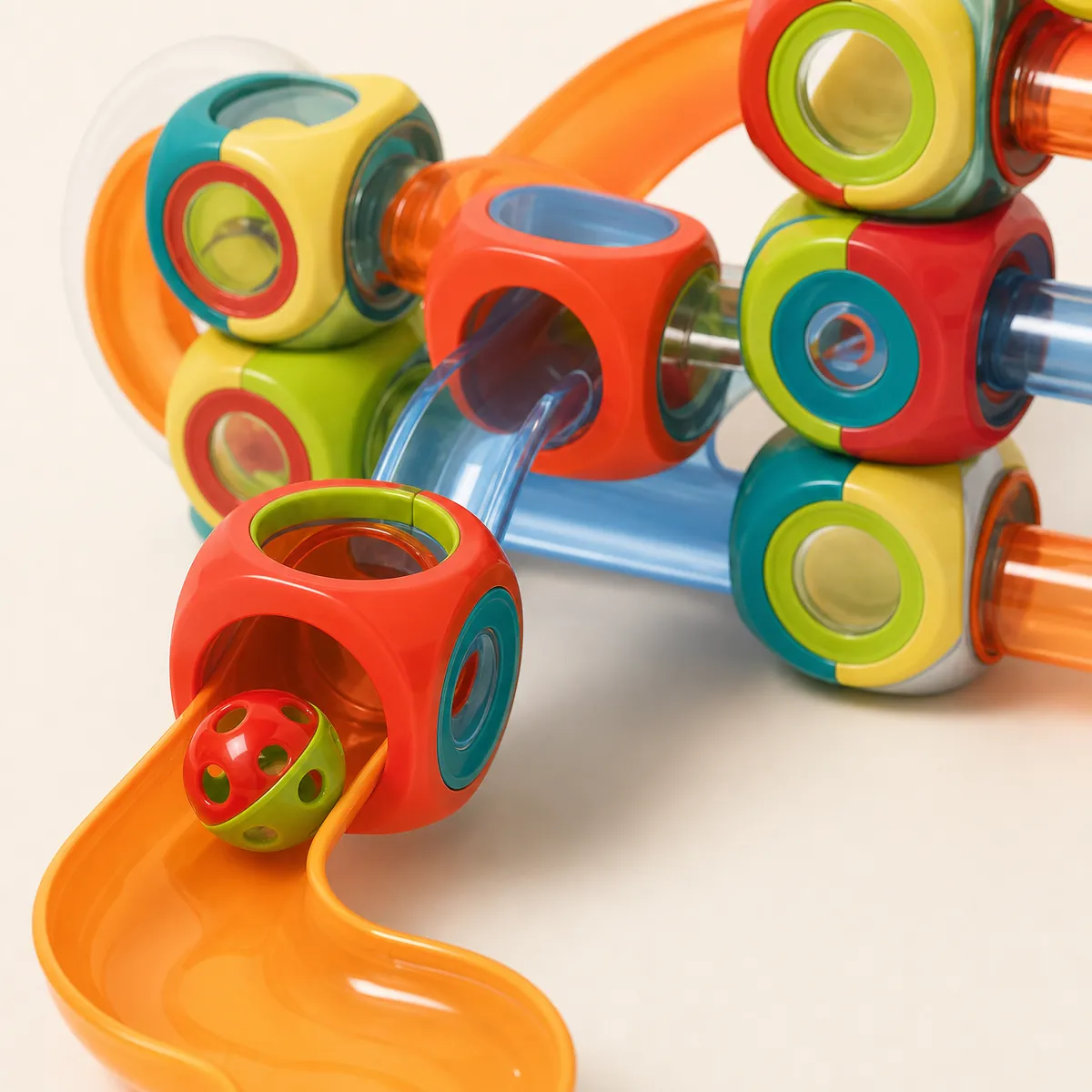 DIY Ball Track Building Blocks · ZA-643 — close-up detail